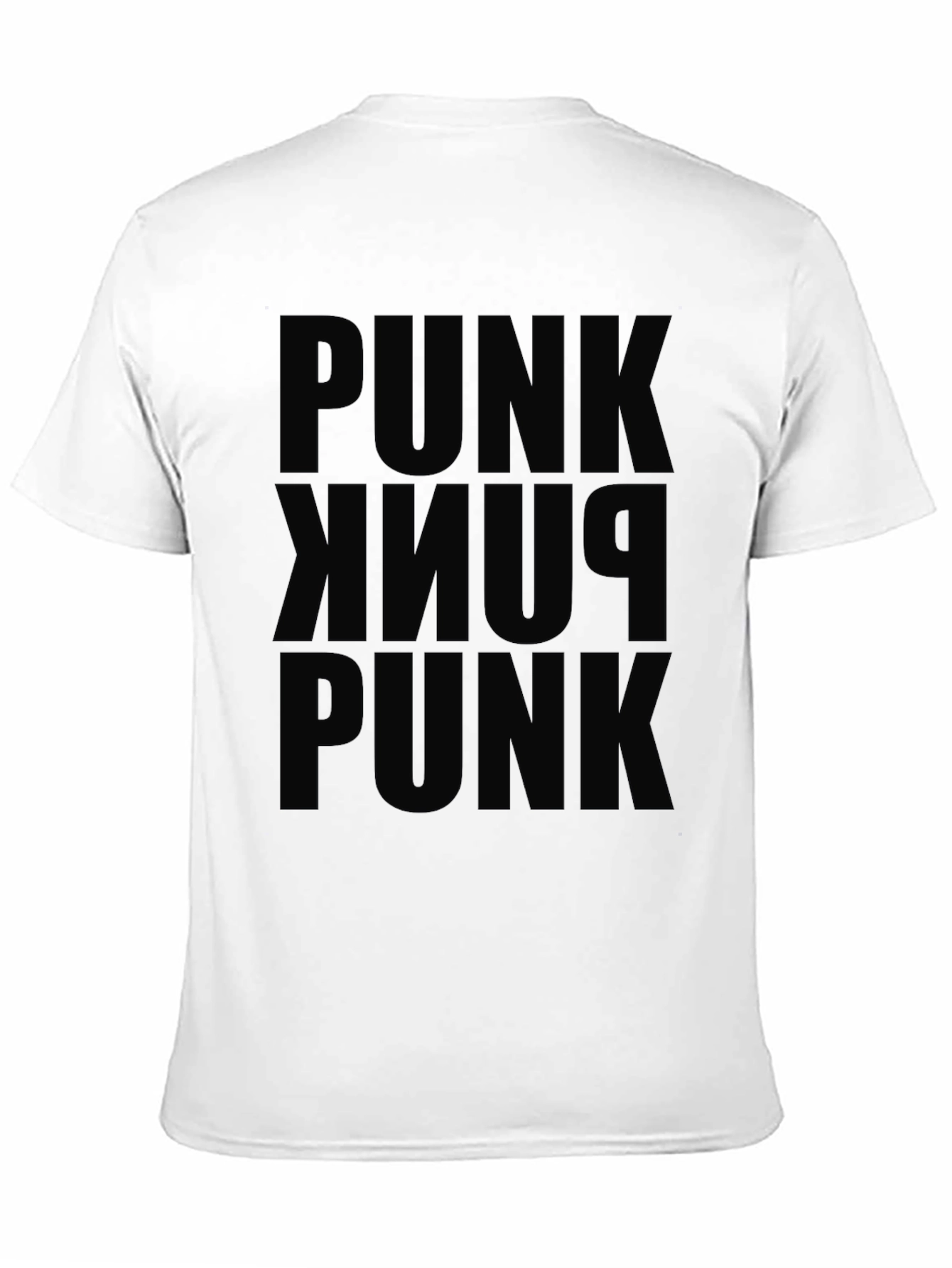 PUNK Repeated Graphic Black T-Shirt