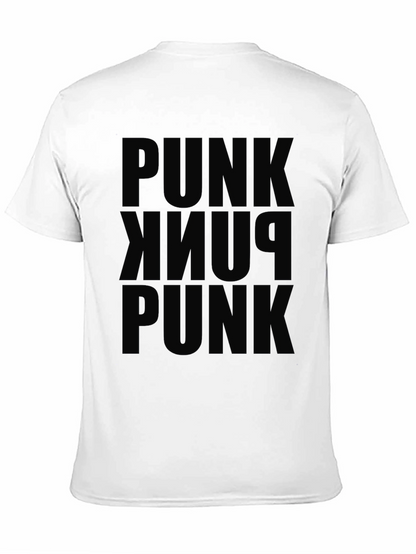 PUNK Repeated Graphic Black T-Shirt