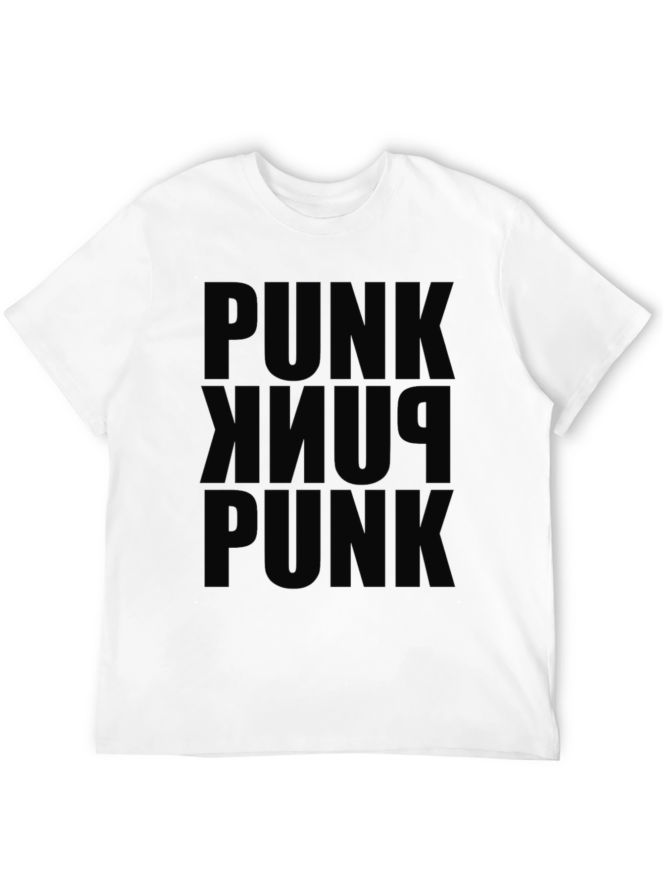PUNK Repeated Graphic Black T-Shirt