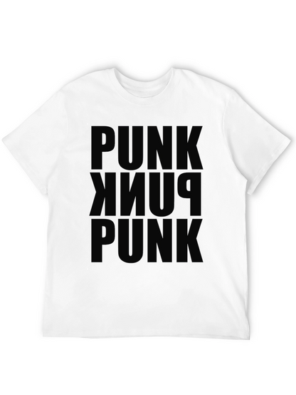 PUNK Repeated Graphic Black T-Shirt