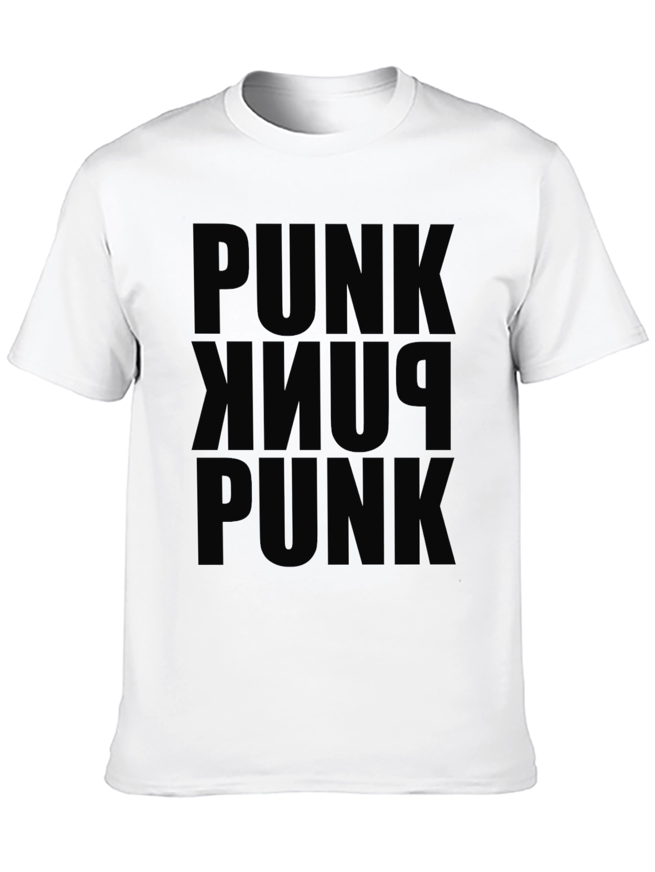 PUNK Repeated Graphic Black T-Shirt