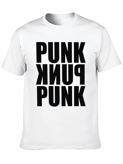PUNK Repeated Graphic Black T-Shirt