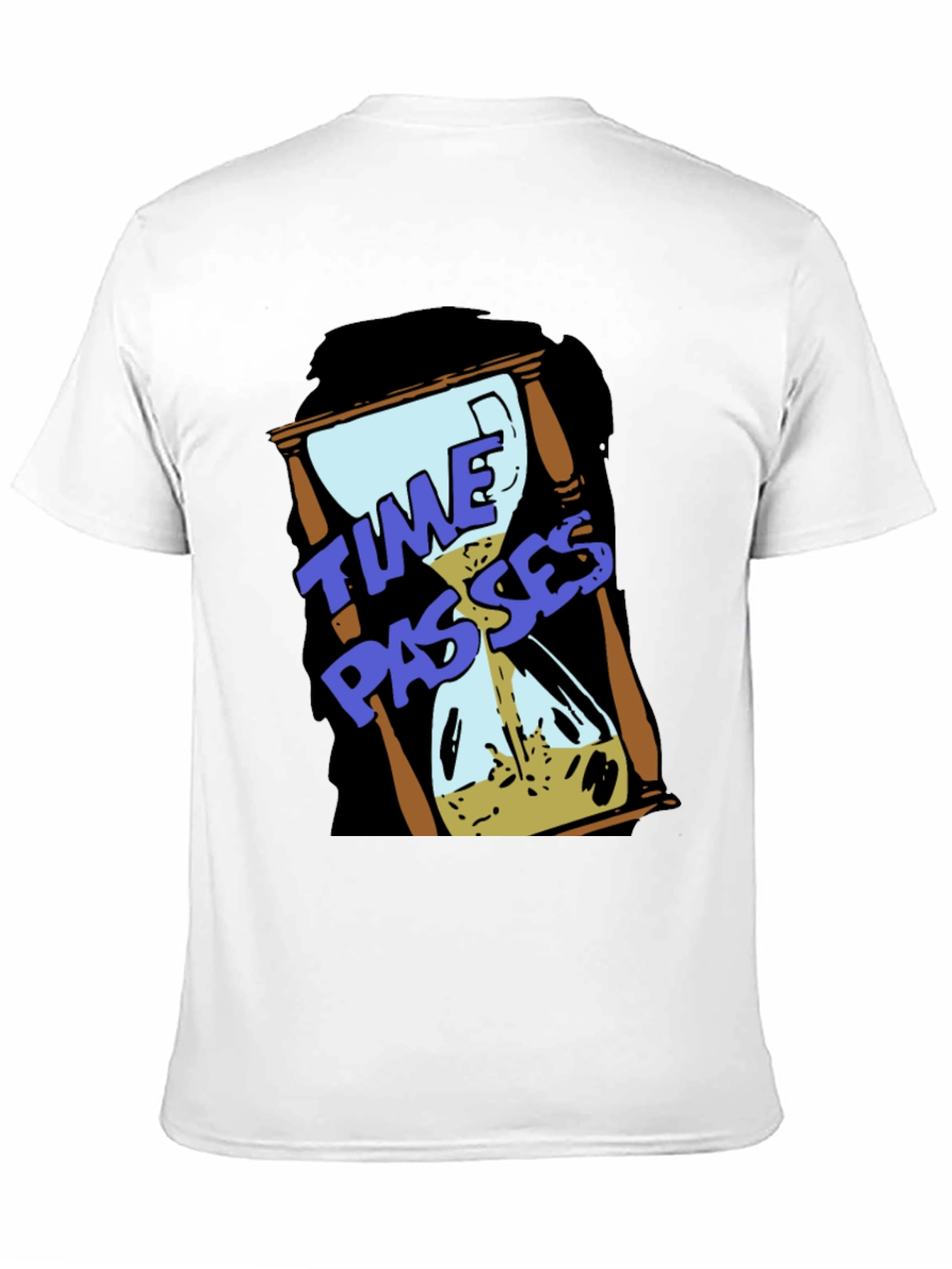Time Passes Hourglass Graphic Black T-Shirt