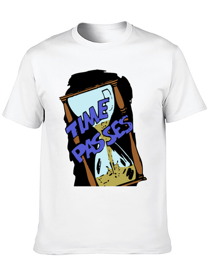 Time Passes Hourglass Graphic Black T-Shirt