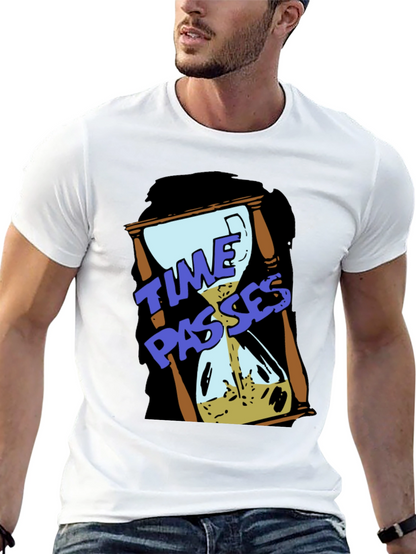 Time Passes Hourglass Graphic Black T-Shirt