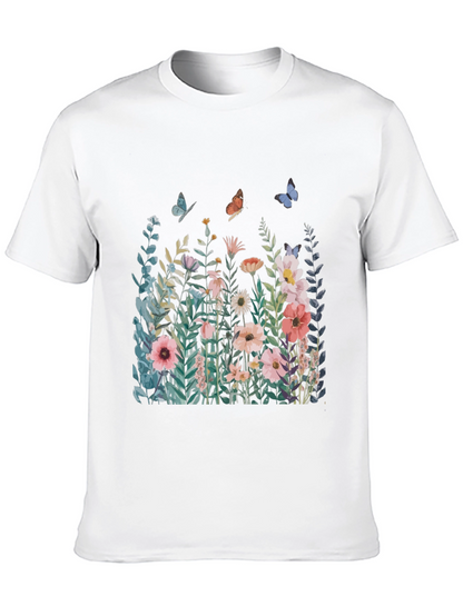 Floral Butterfly Graphic T-Shirt - Nature Inspired Tee