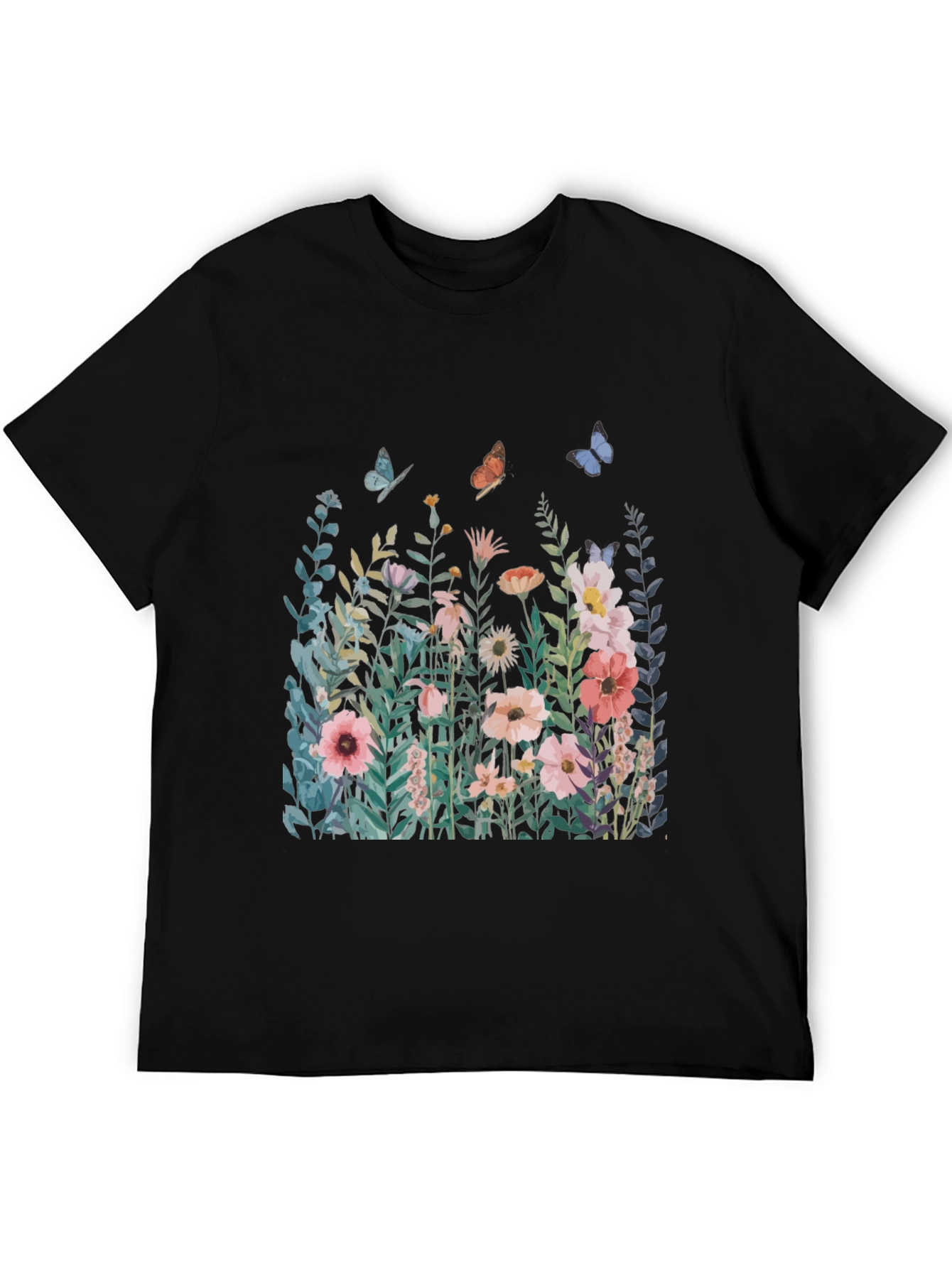 Floral Butterfly Graphic T-Shirt - Nature Inspired Tee