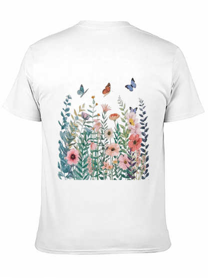 Floral Butterfly Graphic T-Shirt - Nature Inspired Tee