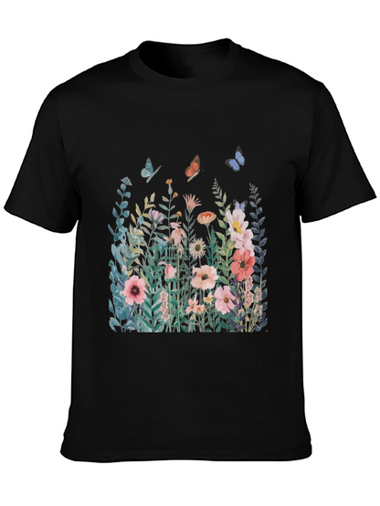 Floral Butterfly Graphic T-Shirt - Nature Inspired Tee