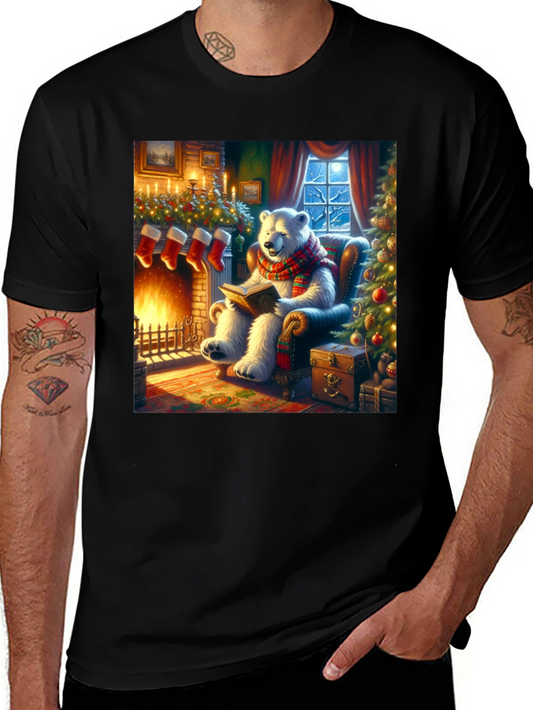 Festive Bear Reading T-Shirt
