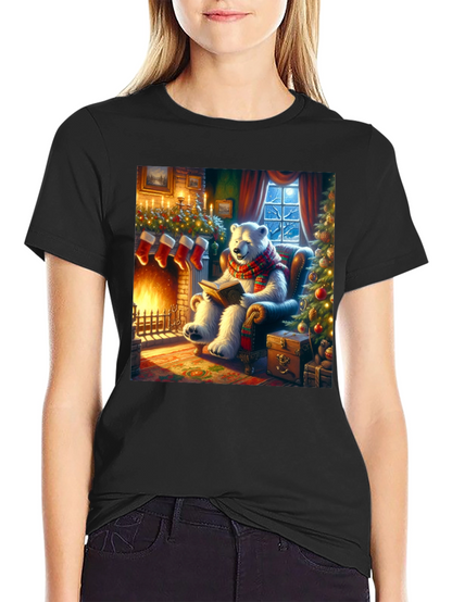 Festive Bear Reading T-Shirt