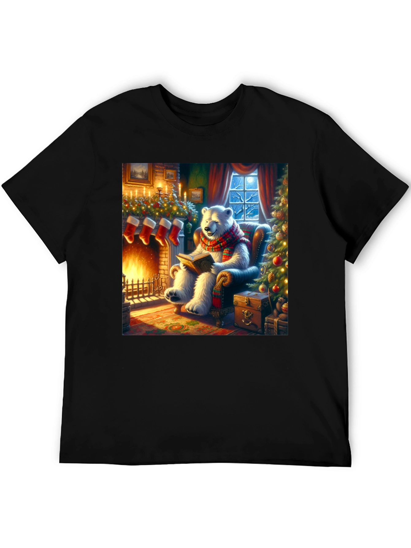 Festive Bear Reading T-Shirt