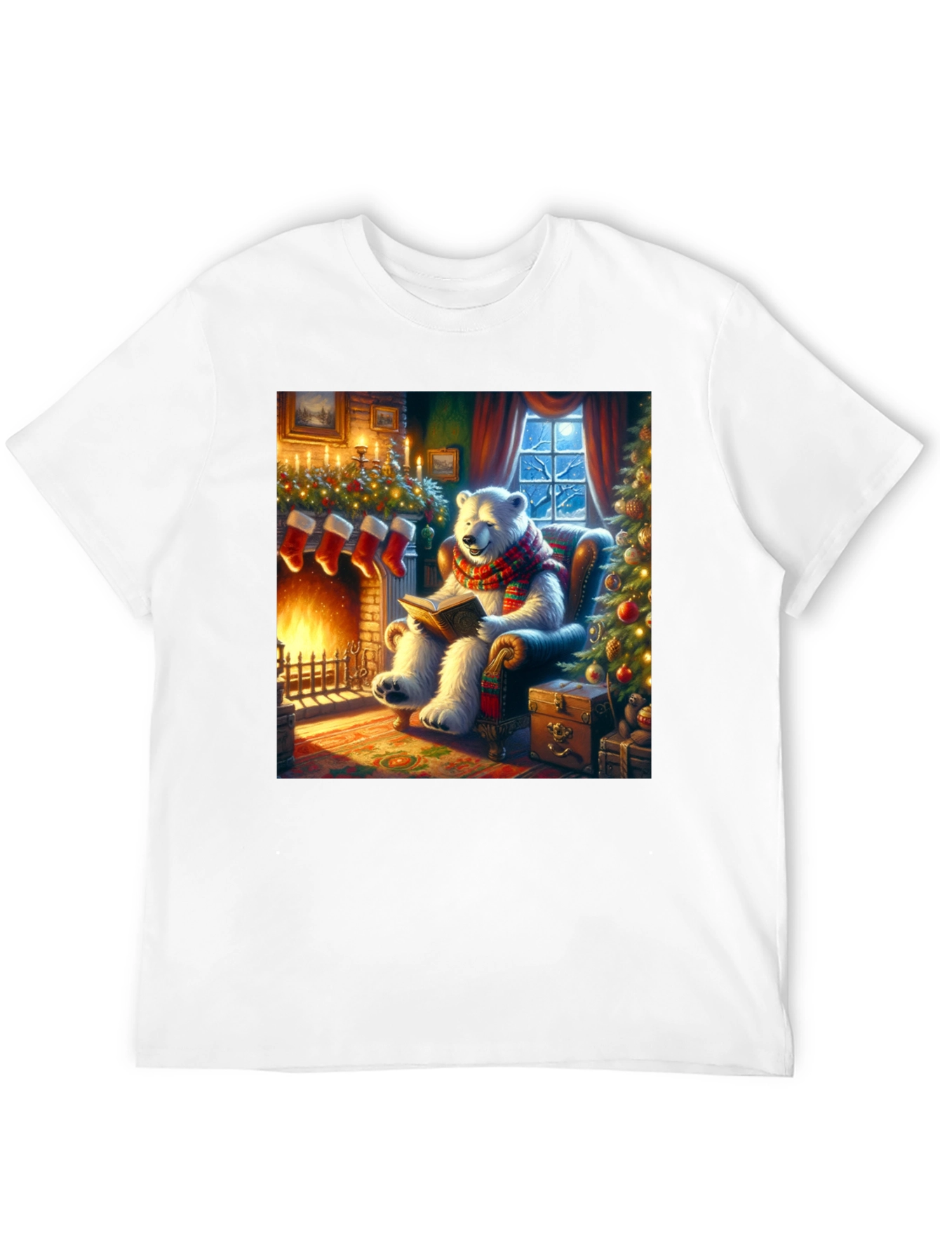 Festive Bear Reading T-Shirt