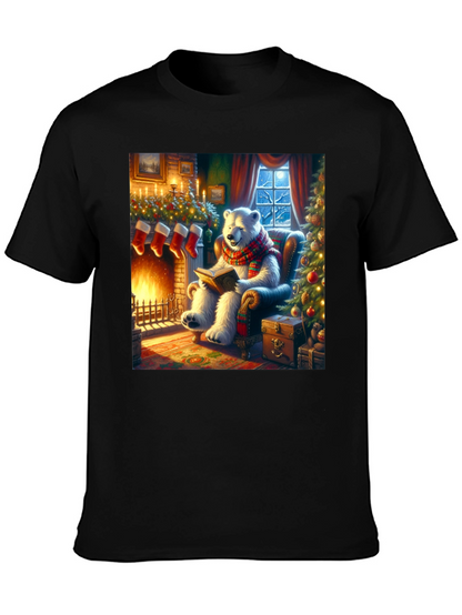 Festive Bear Reading T-Shirt