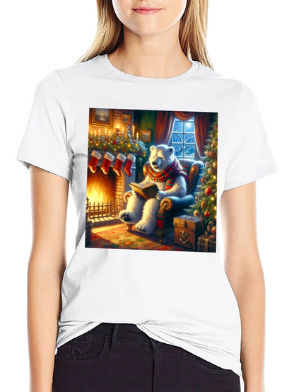 Festive Bear Reading T-Shirt