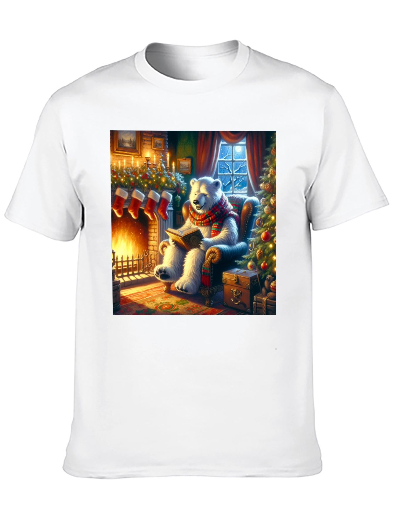 Festive Bear Reading T-Shirt