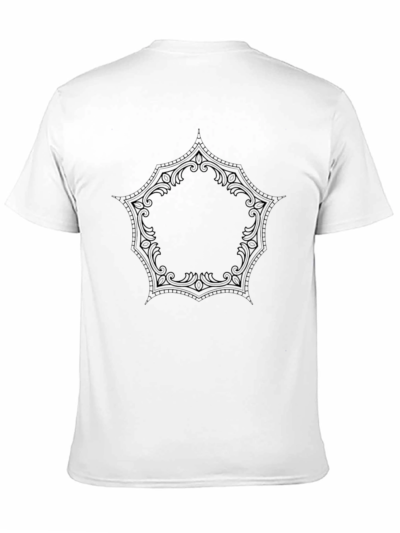Mens Black T-Shirt with Ornamental Design