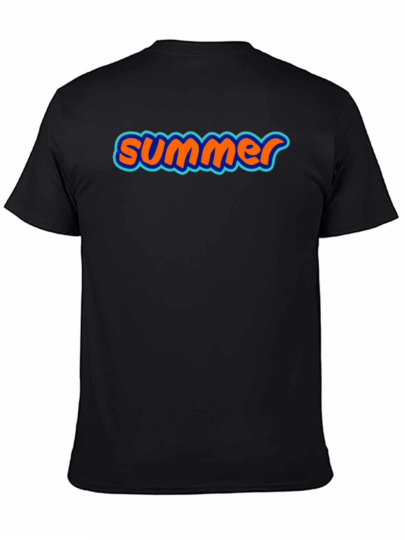 Summer Graphic Tee - Soft Black Cotton T-Shirt