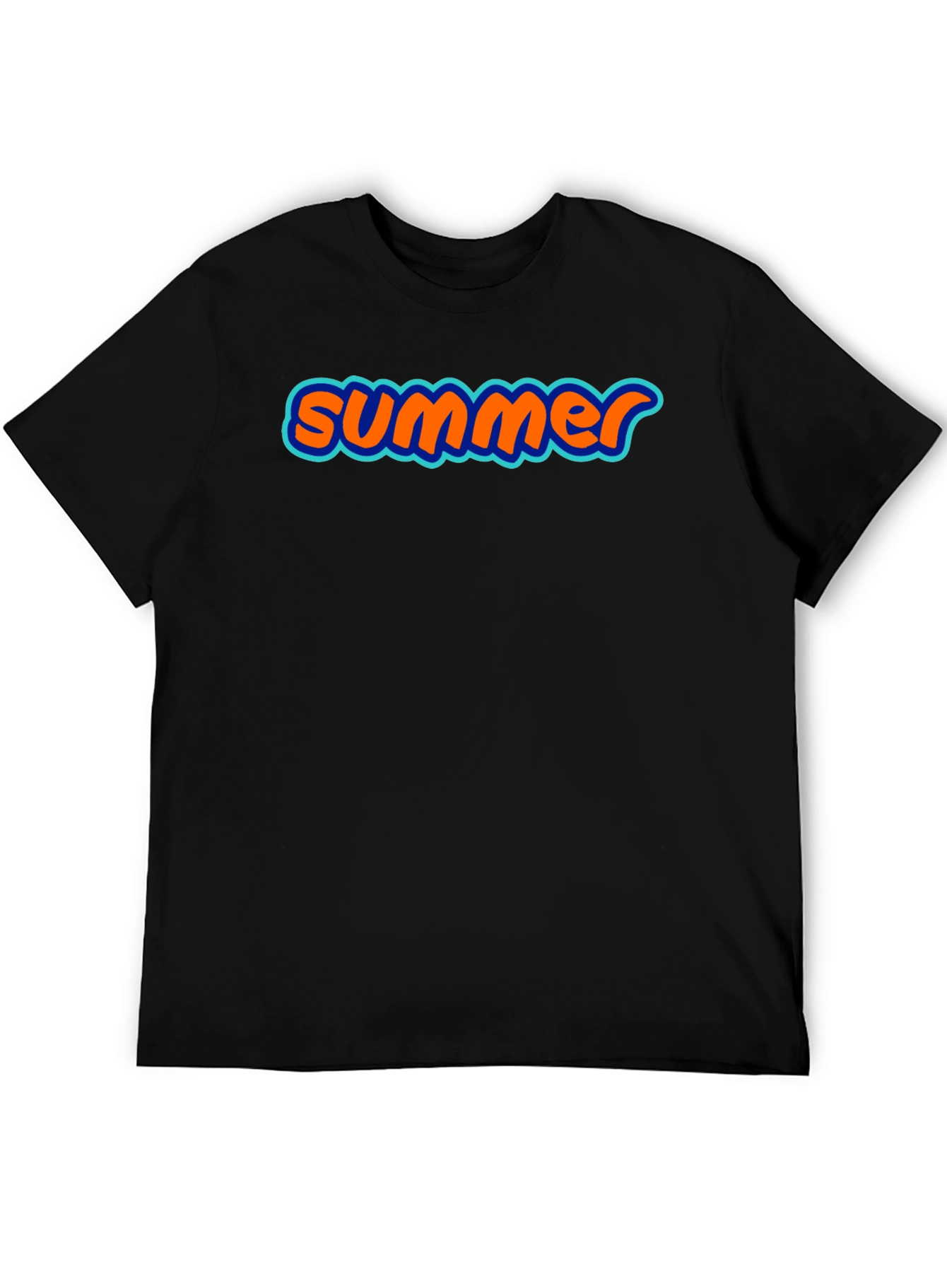 Summer Graphic Tee - Soft Black Cotton T-Shirt