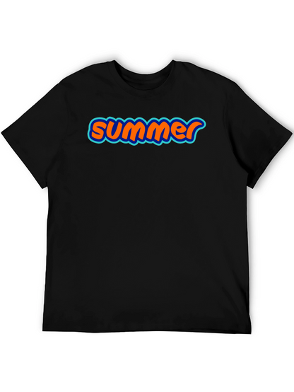 Summer Graphic Tee - Soft Black Cotton T-Shirt