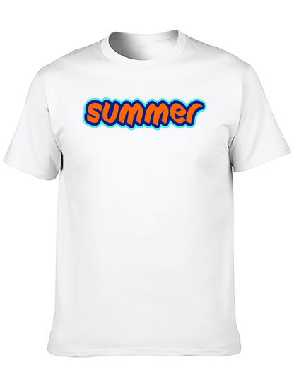 Summer Graphic Tee - Soft Black Cotton T-Shirt