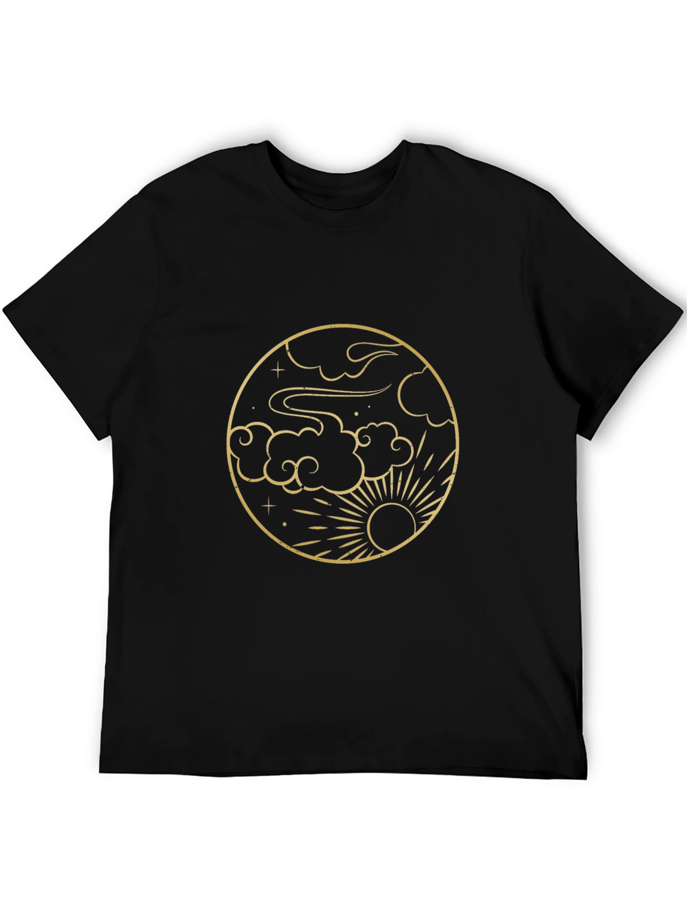Celestial Circle Tee - Sun Clouds Graphic Print