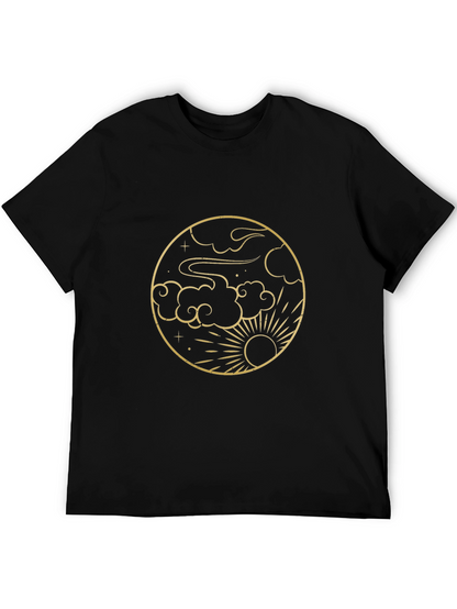 Celestial Circle Tee - Sun Clouds Graphic Print
