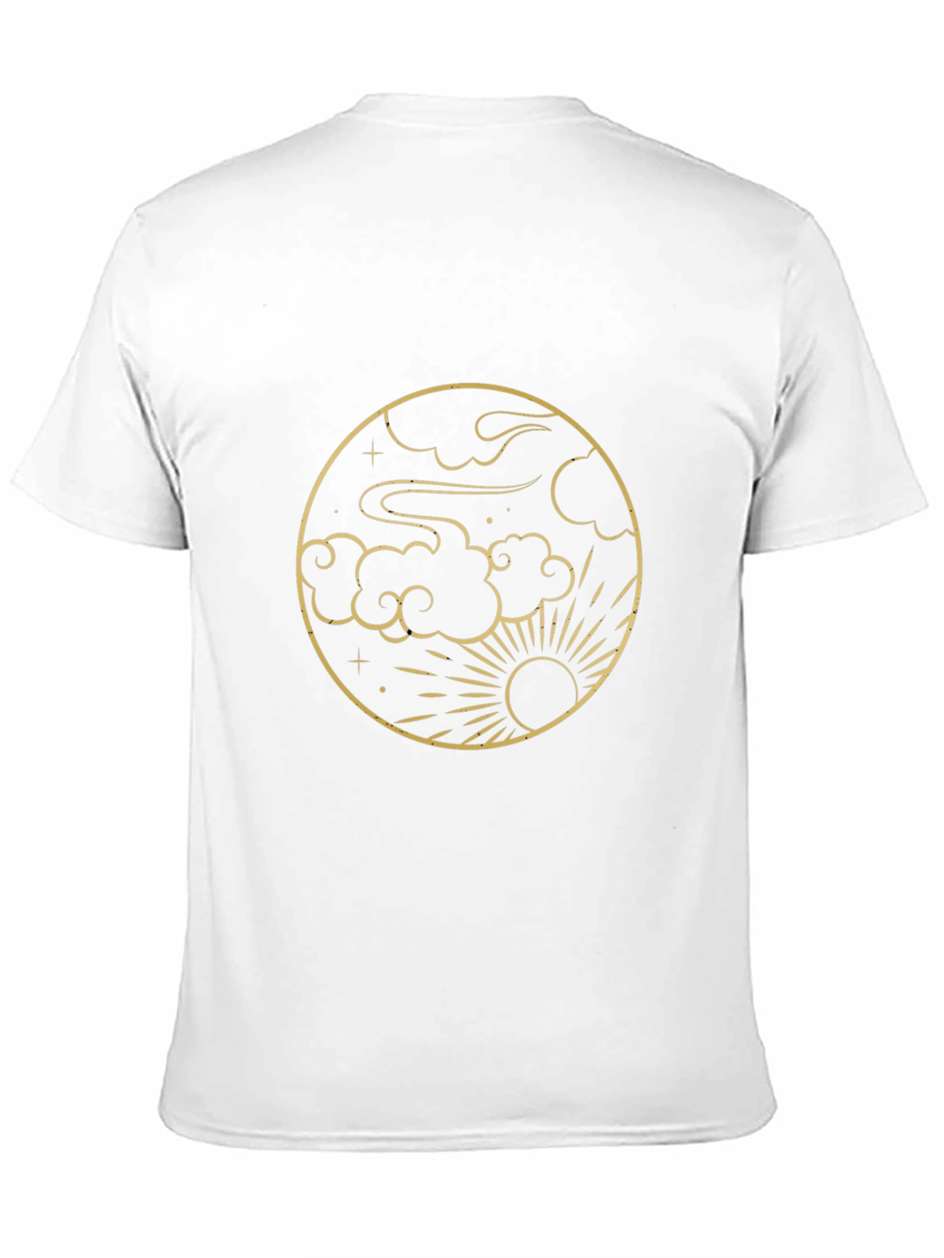 Celestial Circle Tee - Sun Clouds Graphic Print