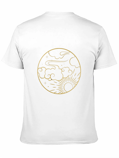 Celestial Circle Tee - Sun Clouds Graphic Print