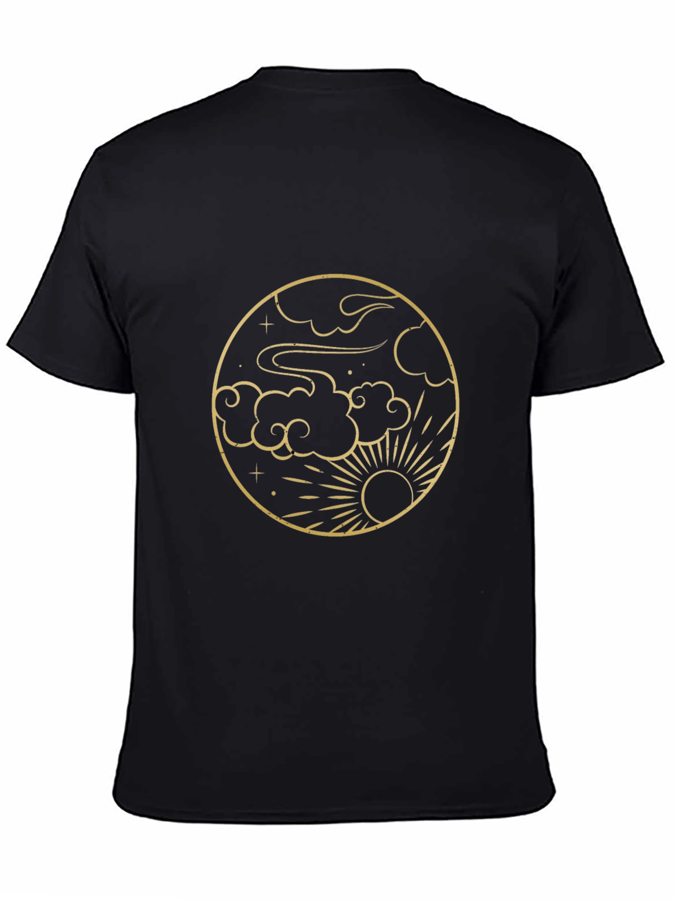 Celestial Circle Tee - Sun Clouds Graphic Print
