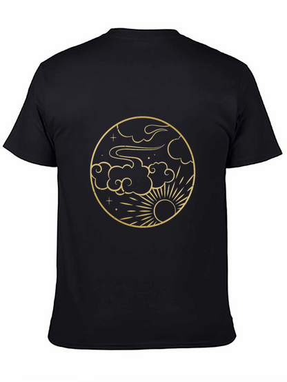 Celestial Circle Tee - Sun Clouds Graphic Print