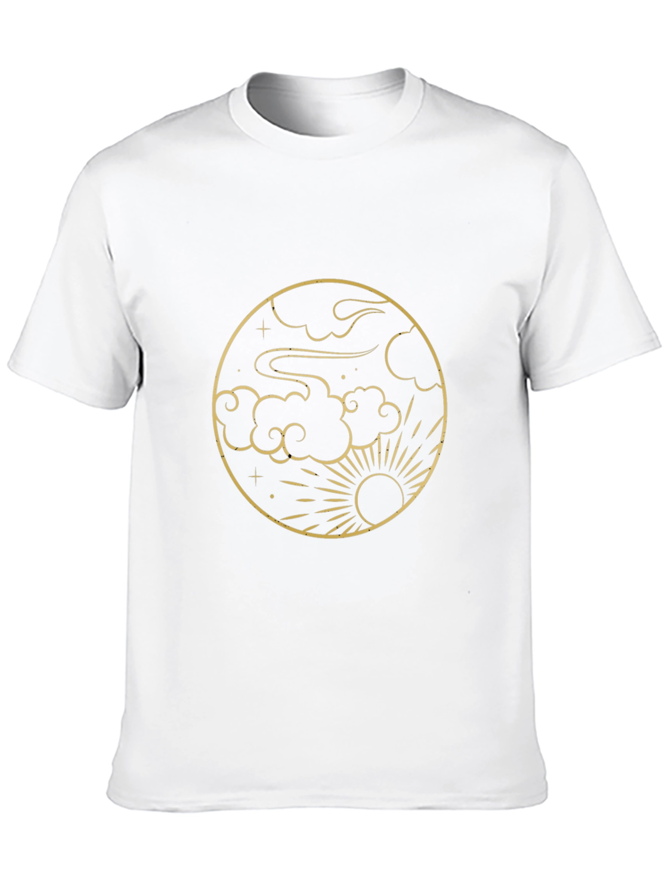 Celestial Circle Tee - Sun Clouds Graphic Print