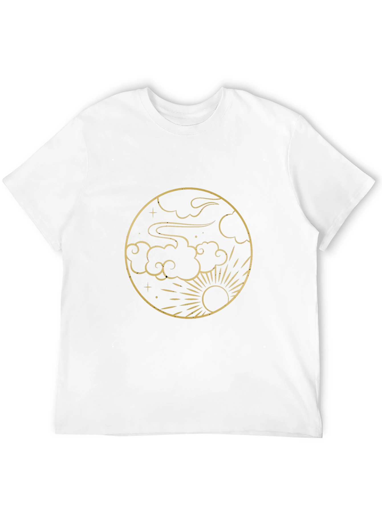 Celestial Circle Tee - Sun Clouds Graphic Print