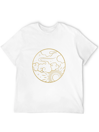 Celestial Circle Tee - Sun Clouds Graphic Print