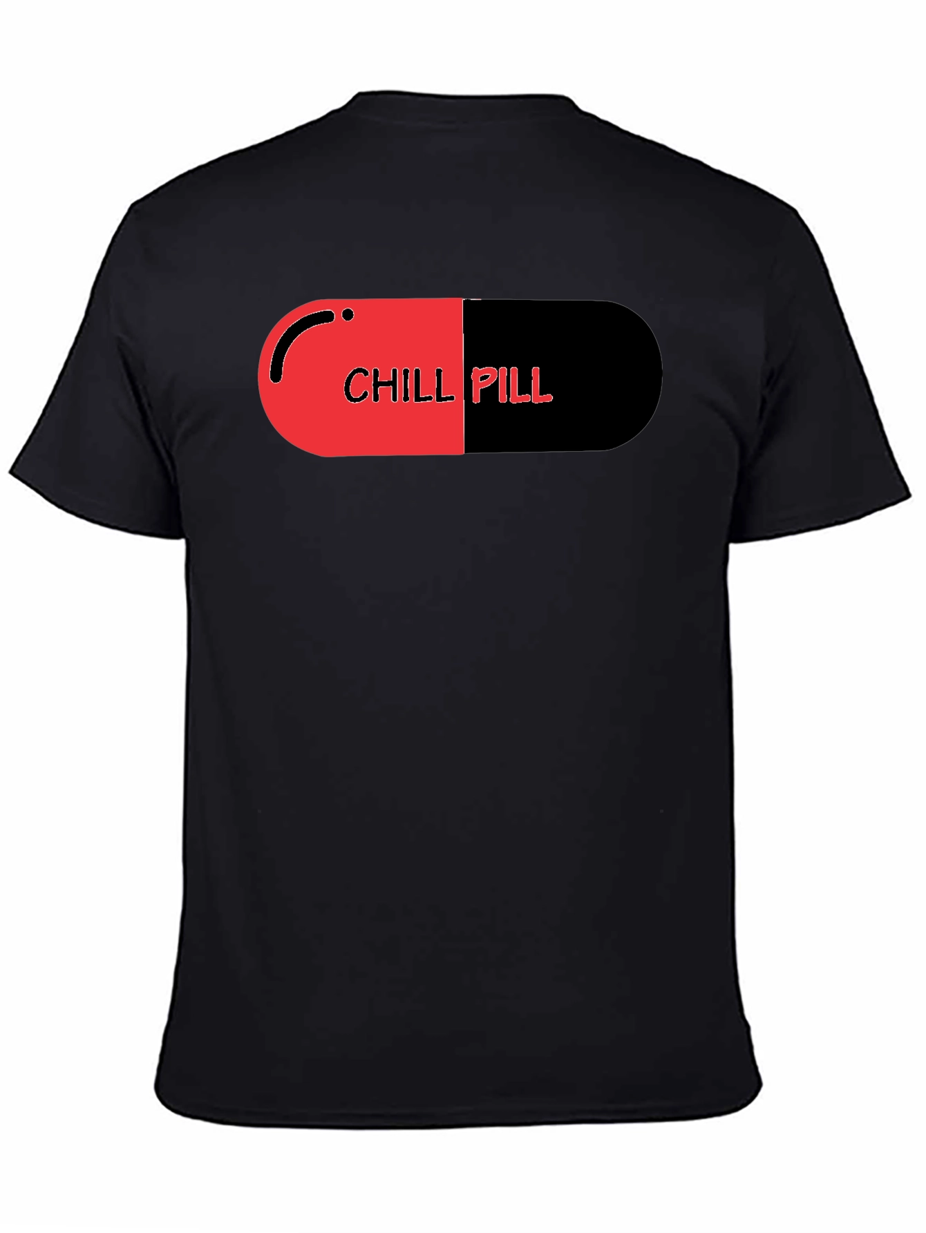Chill Pill Graphic Print Black T-Shirt