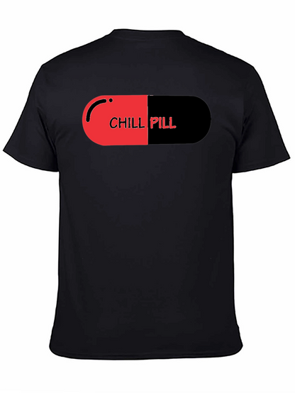 Chill Pill Graphic Print Black T-Shirt