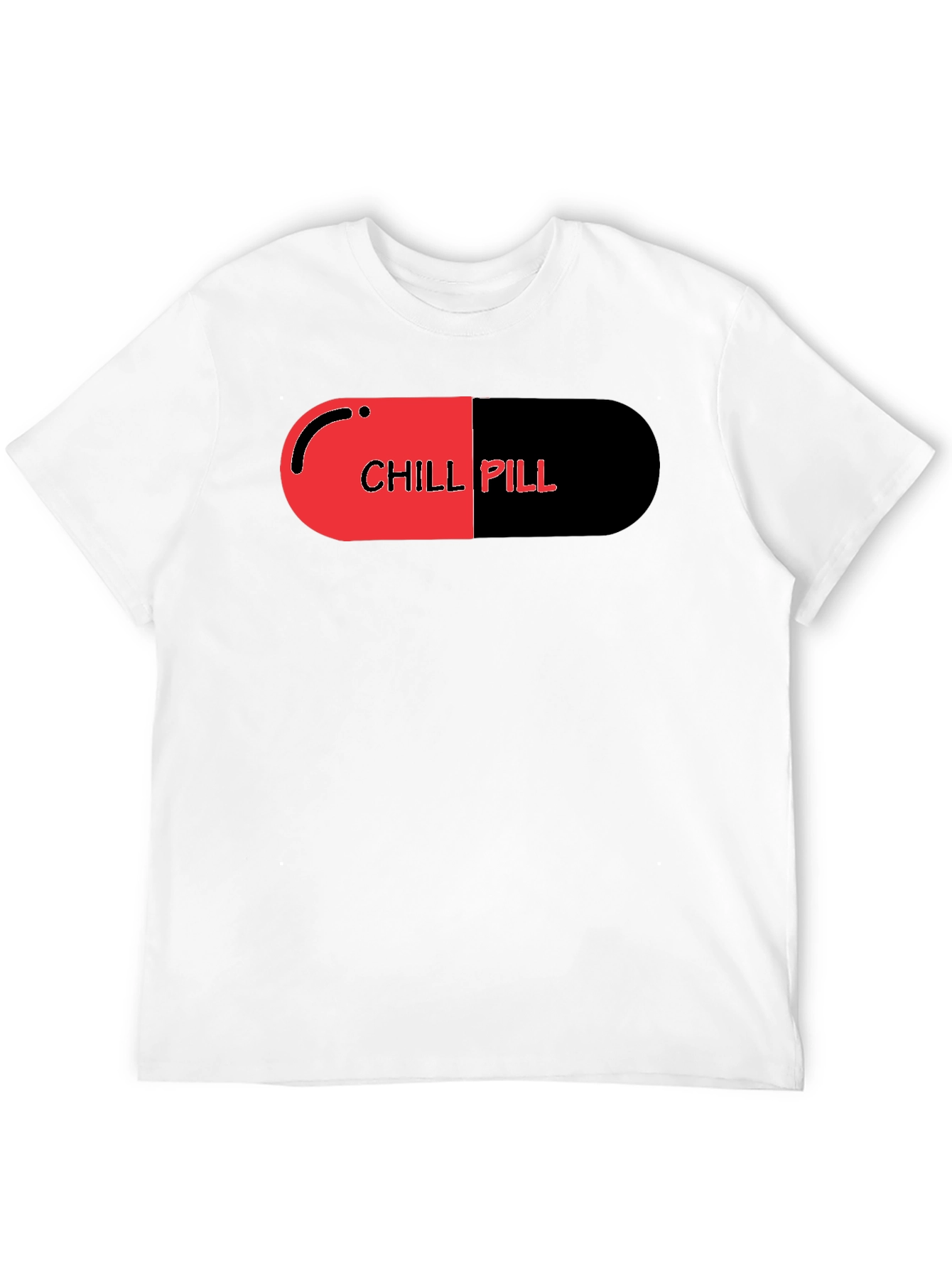 Chill Pill Graphic Print Black T-Shirt
