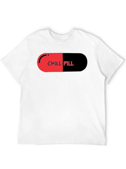 Chill Pill Graphic Print Black T-Shirt
