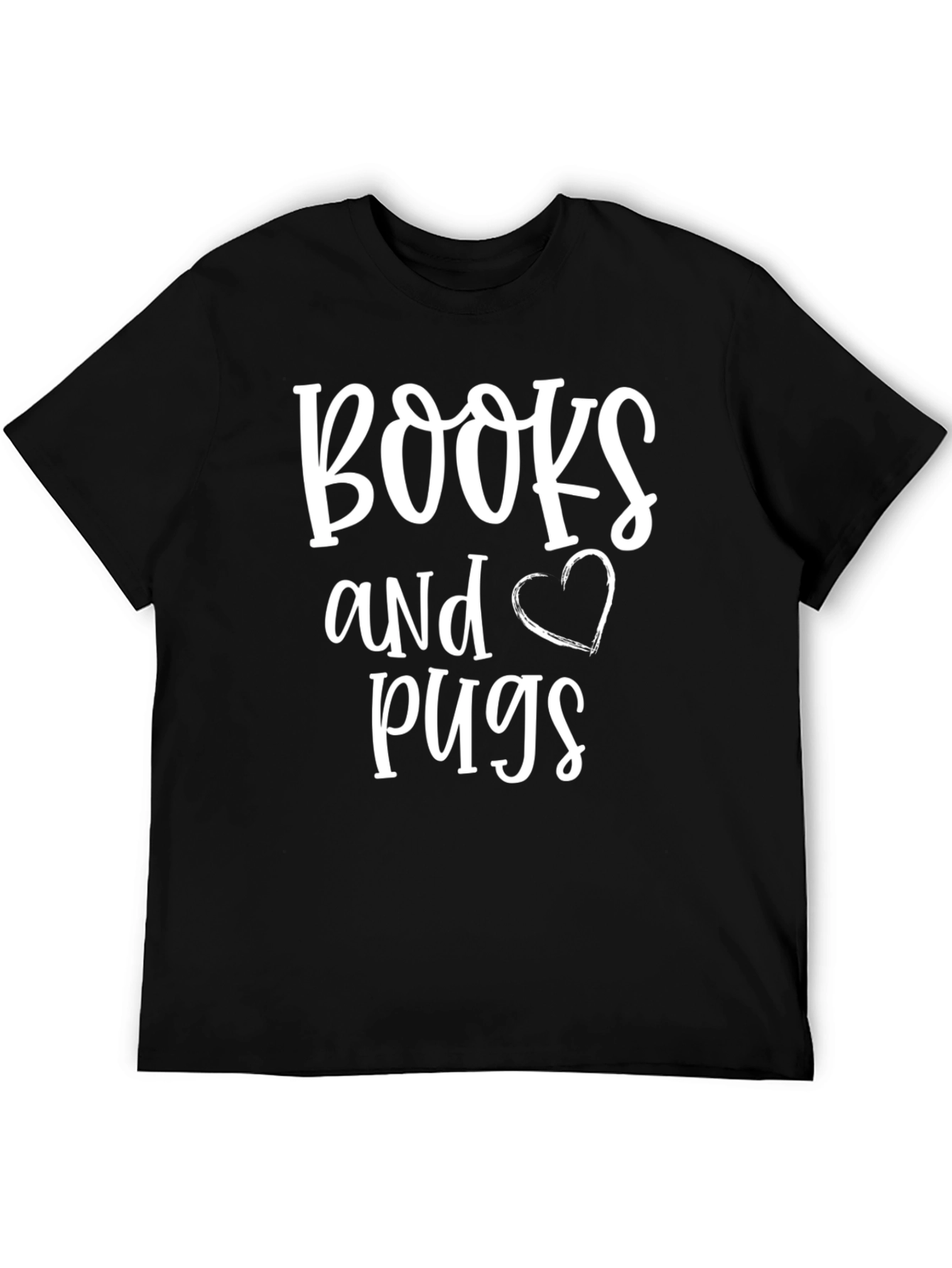 Books and Pugs Black Graphic Tee