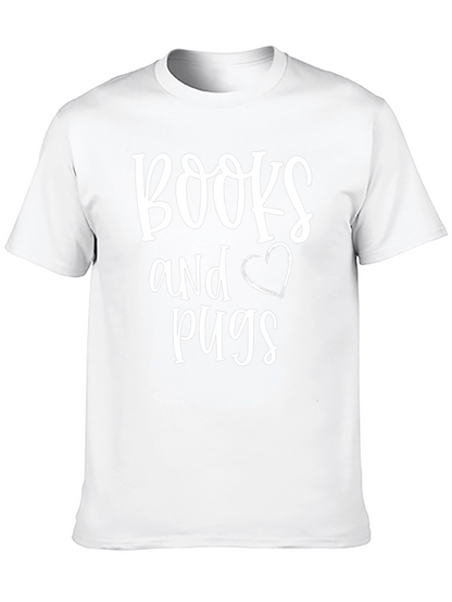 Books and Pugs Black Graphic Tee