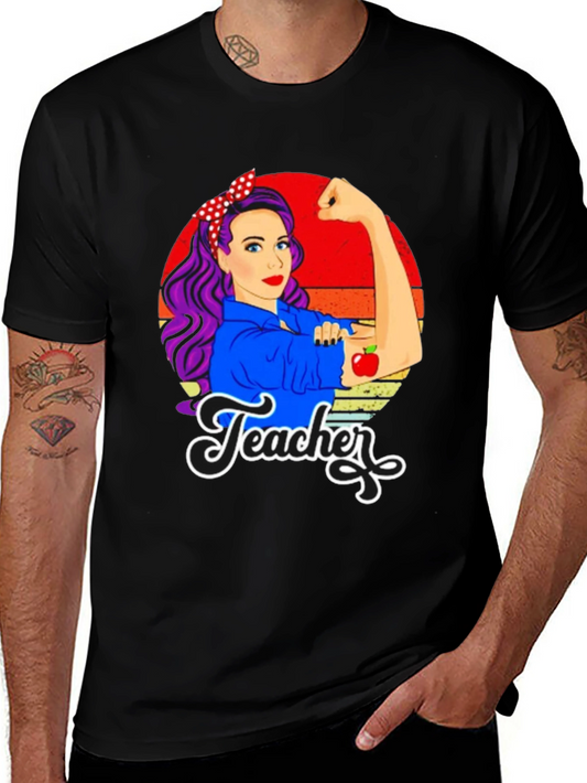 Retro Teacher T-Shirt - Empowered Womens Graphic Tee
