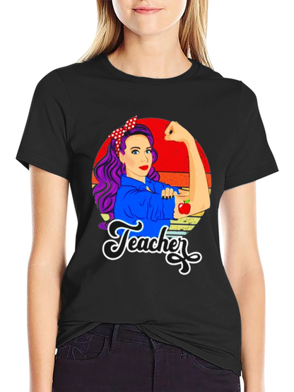 Retro Teacher T-Shirt - Empowered Womens Graphic Tee