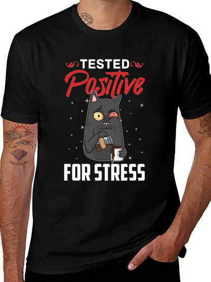 Stressed Cat T-Shirt - Tested Positive Design