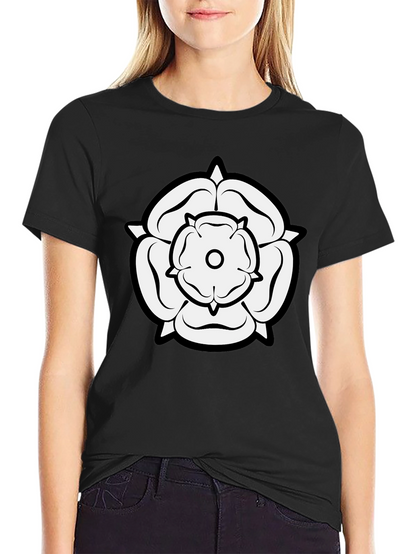 White Rose Graphic Black T-Shirt