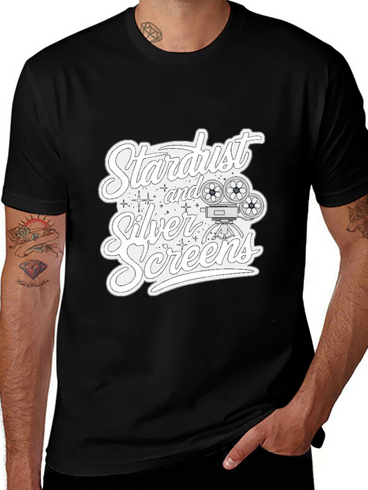 Stardust and Silver Screens Graphic Tee - Retro Movie Lover Shirt