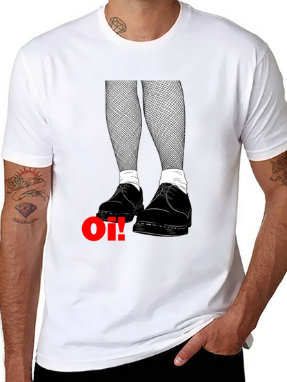 Oi! Punk Graphic Tee - Black Cotton T-Shirt