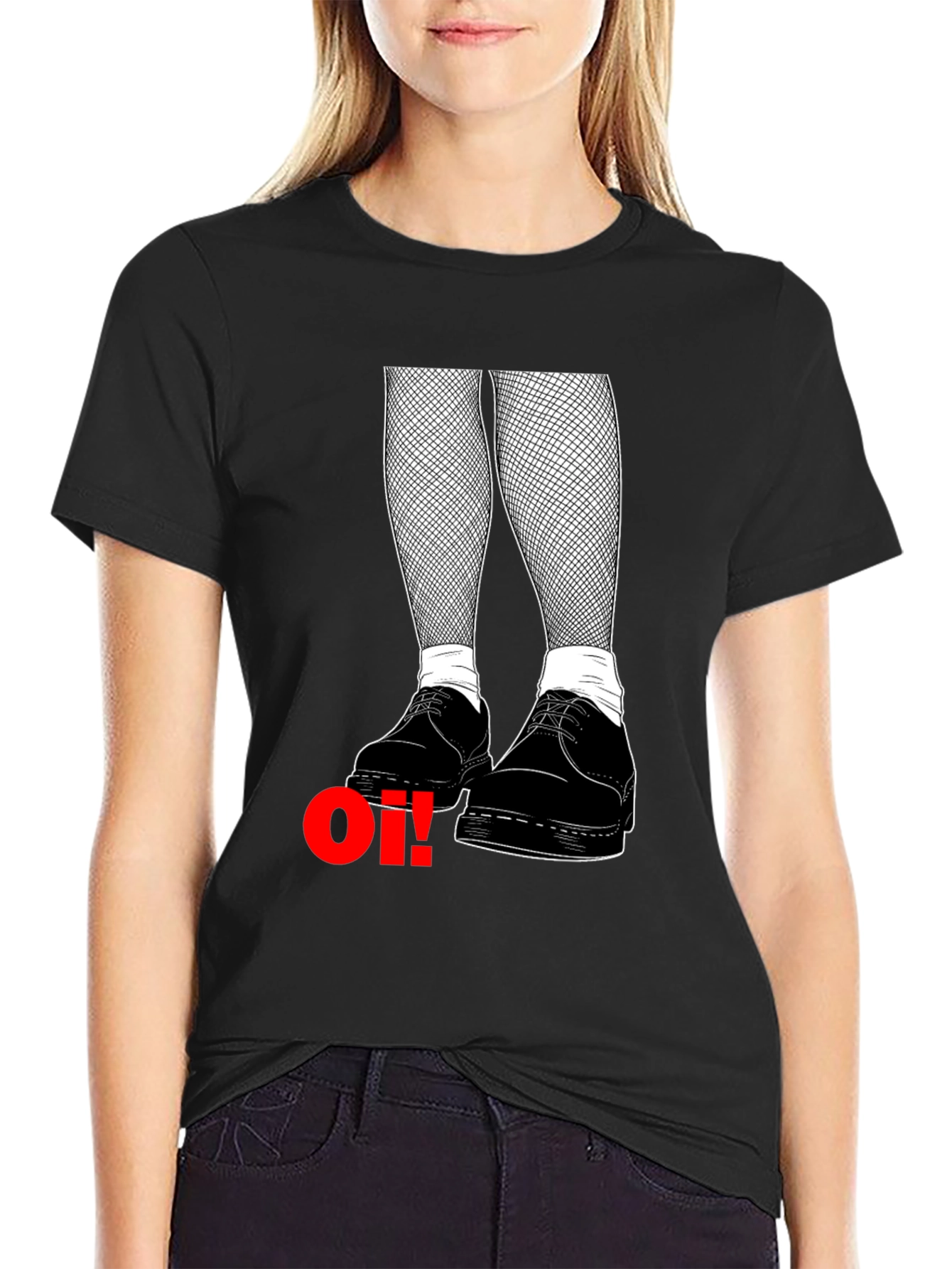 Oi! Punk Graphic Tee - Black Cotton T-Shirt