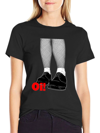 Oi! Punk Graphic Tee - Black Cotton T-Shirt