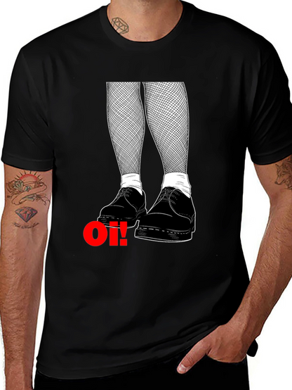 Oi! Punk Graphic Tee - Black Cotton T-Shirt