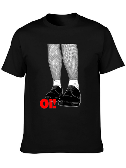 Oi! Punk Graphic Tee - Black Cotton T-Shirt
